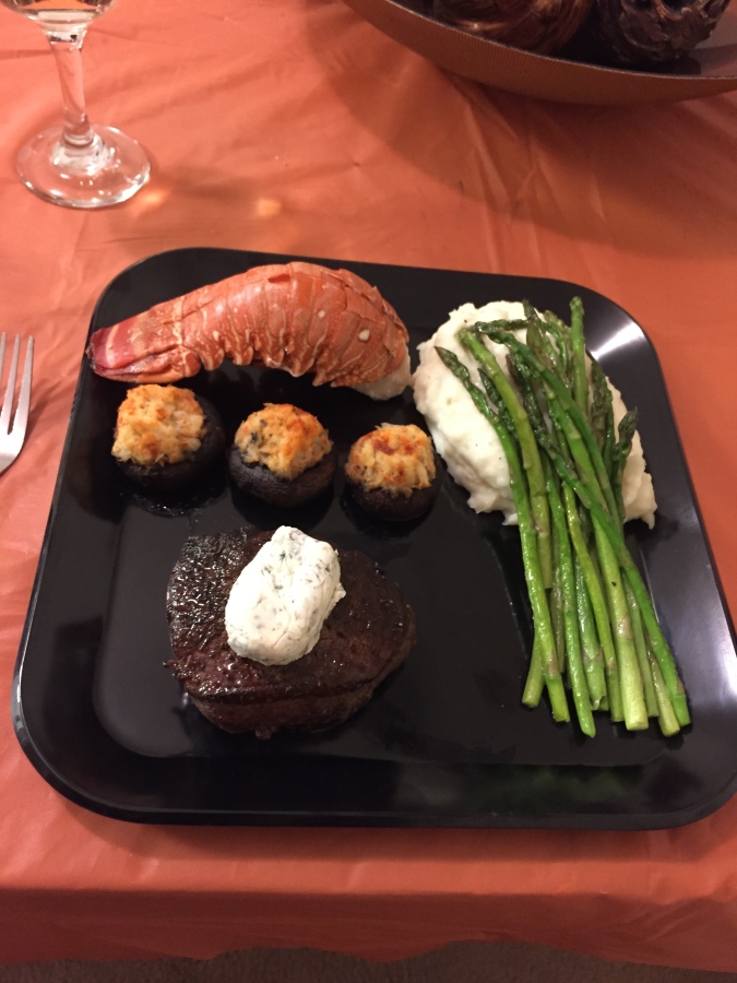 Surf and Turf- romantic dinner for two